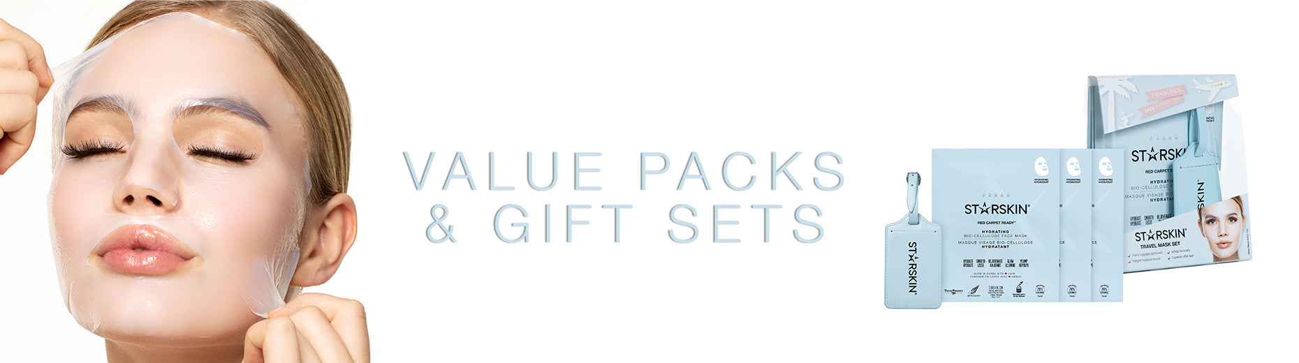 starskin banner value packs and giftsets showing rer carpet ready giftset with free lugage tag