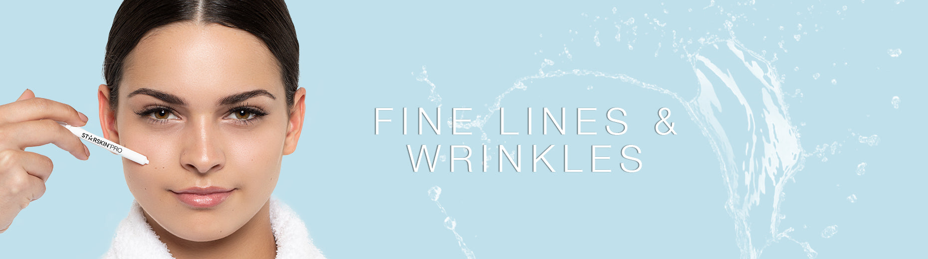 banner fine lines and wrinkles model using micro filler seringe