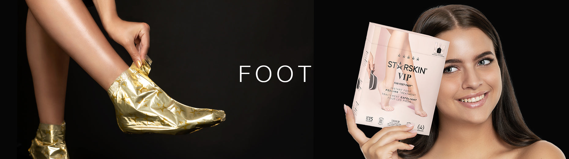 banner foot showing starskin vip gold foot sok and starskin vip fab feet fast set