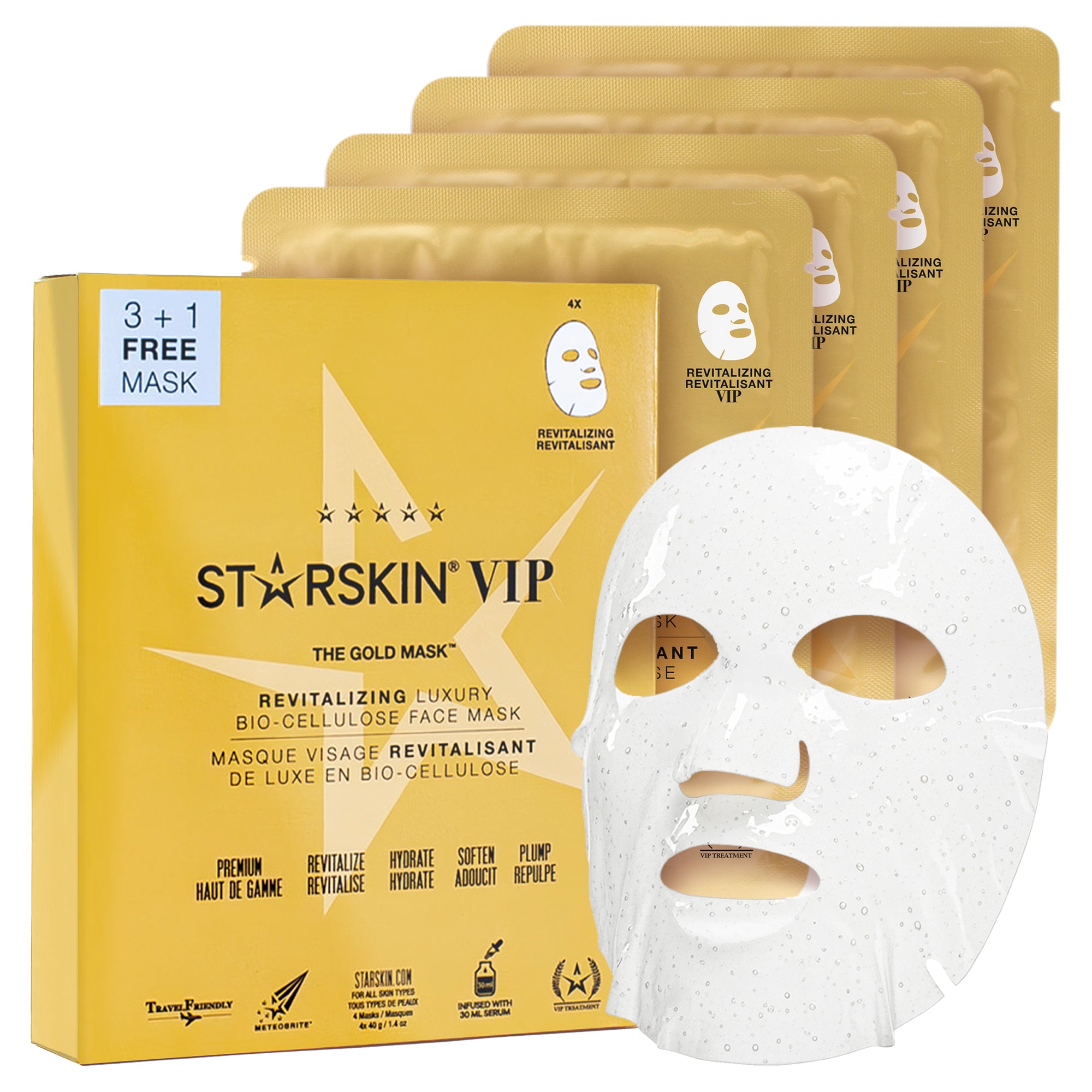 Bio-Cellulose Gold Mask | Revitalizing | 4 Pack – STARSKIN