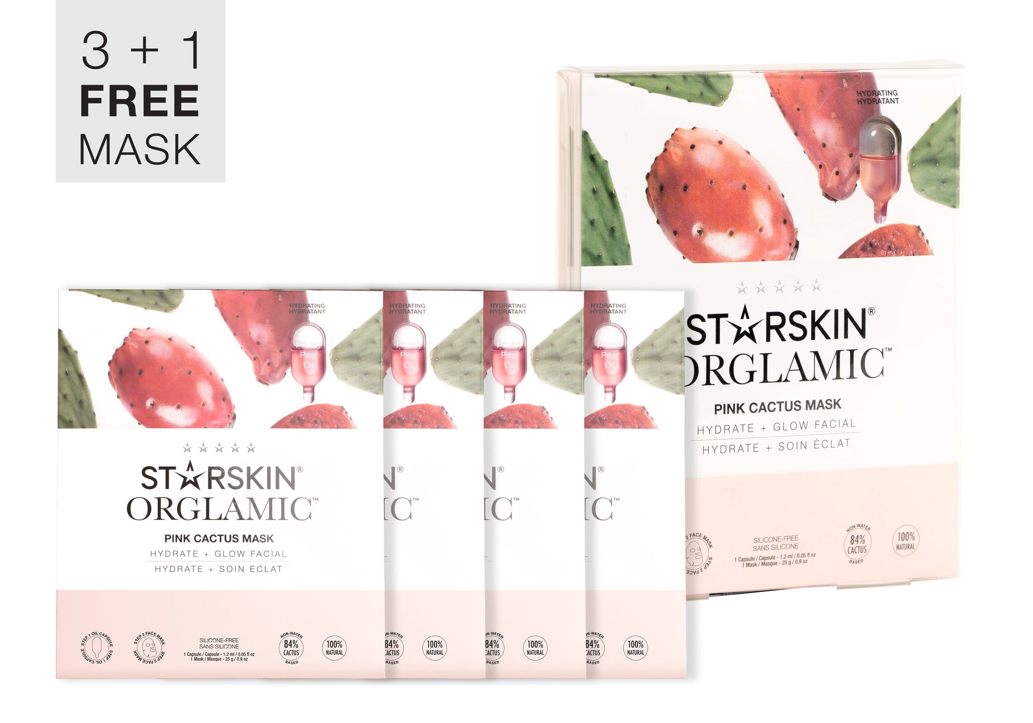 Starskin ORGLAMIC Pink Cactus Oil Mask front side