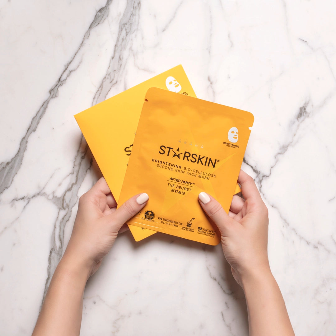 Starskin After Party Facial Mask being showcased while held in a woman's hands