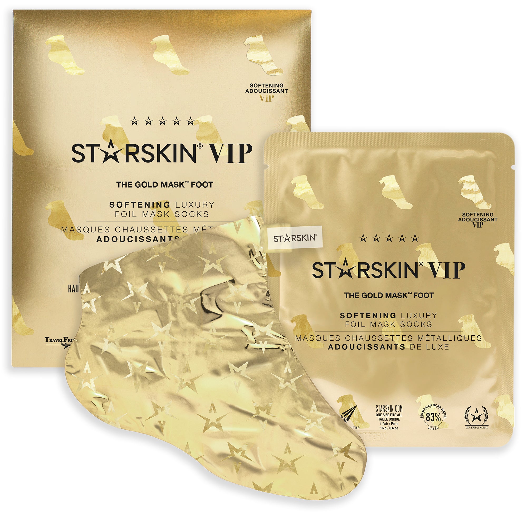 The VIP Gold Mask Foot from Starskin being showcased