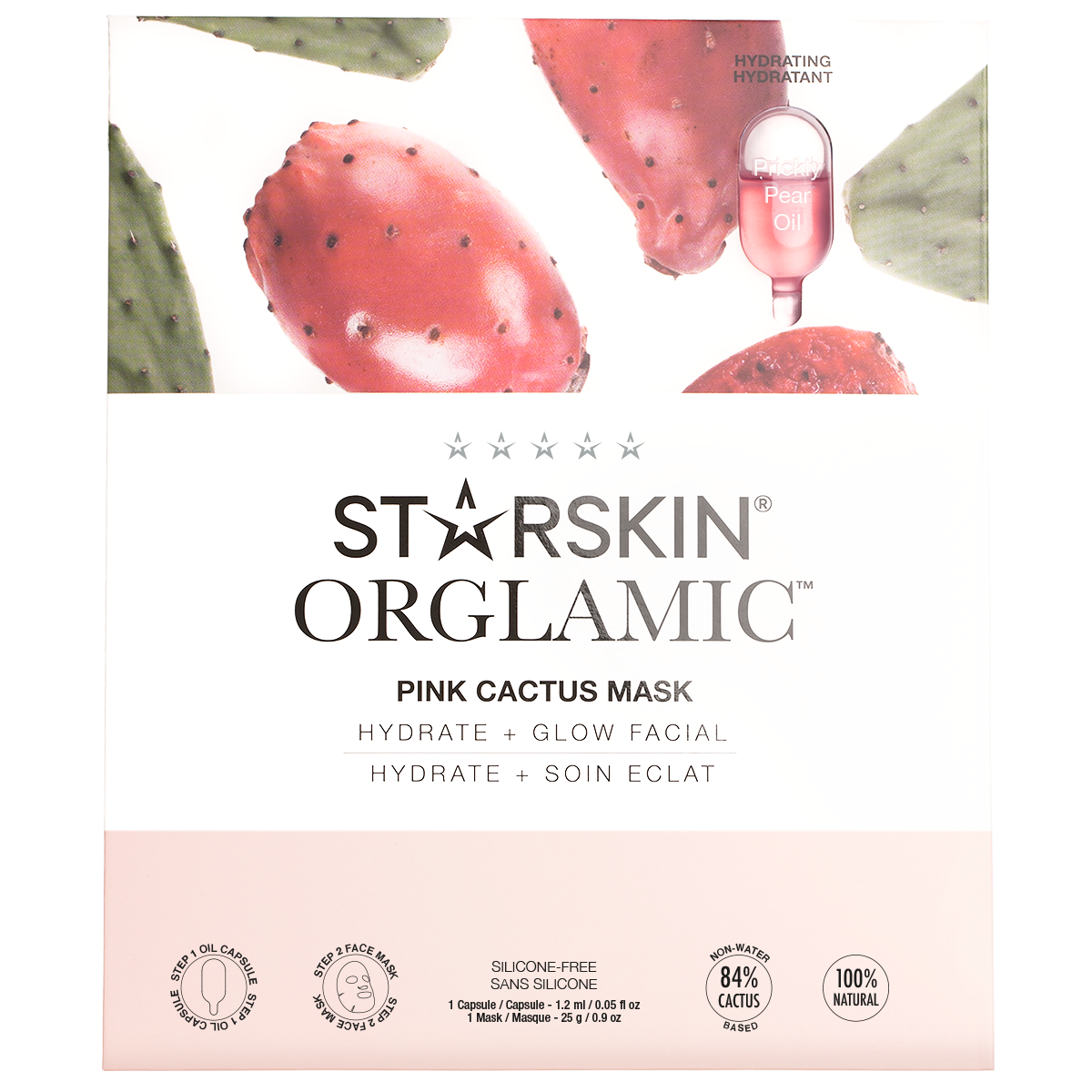 Starskin ORGLAMIC Pink Cactus Oil Mask being showcased