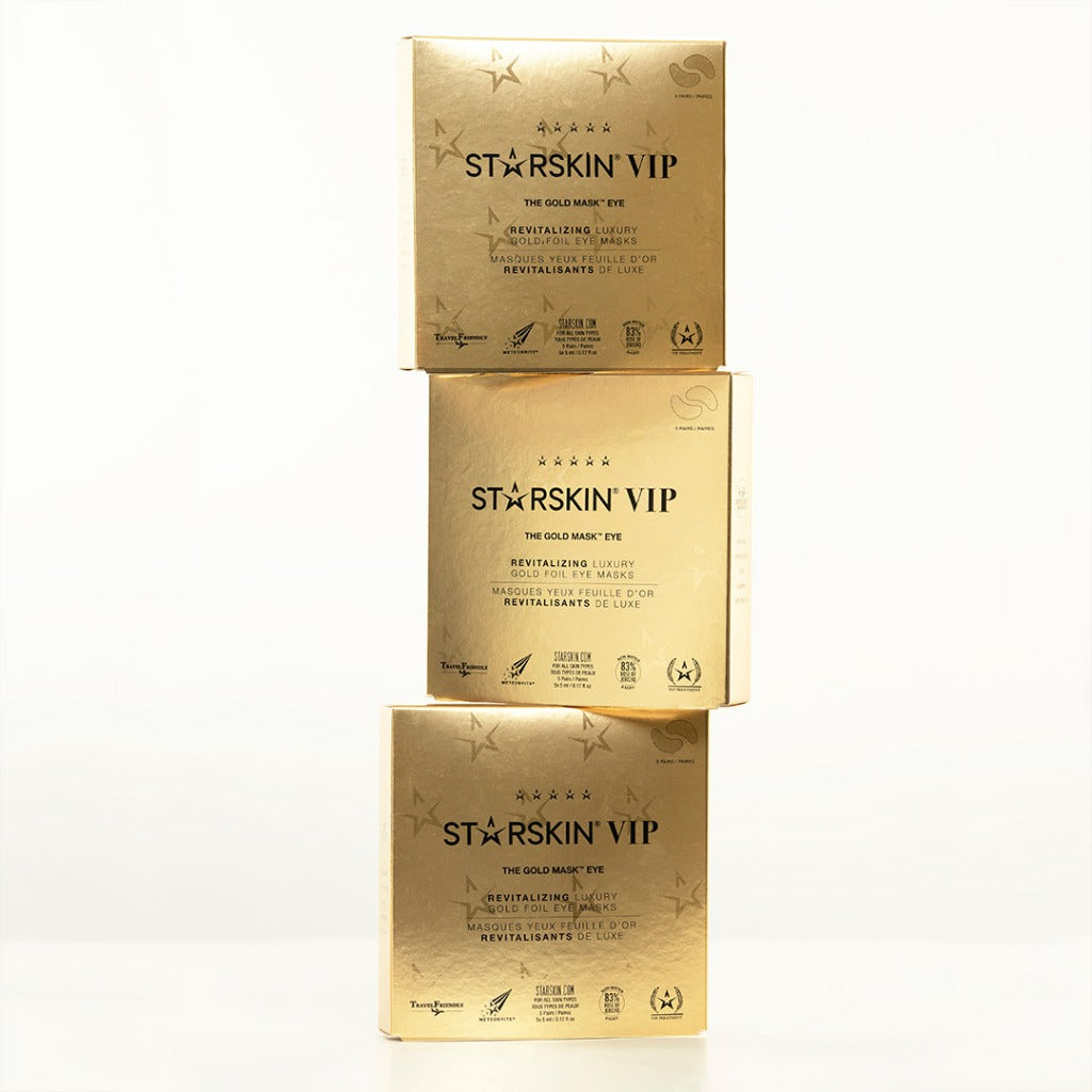 image of 3 packs of Starskin VIP The Gold Mask Eye layered on top of each other 