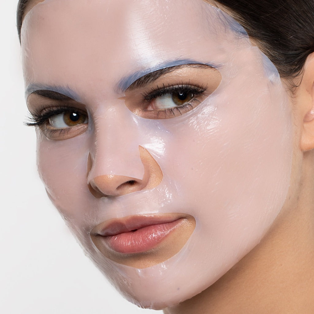 Model wearing the STARSKIN PRO Micro-Filler Mask Pack face mask